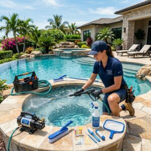 Pool Tile Cleaning